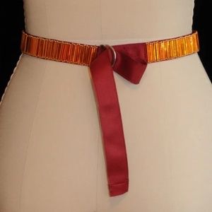 Elegant Burgundy and Gold Women's Belt